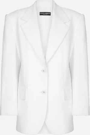 Dolce & Gabbana Single-breasted Cotton Raschel Tweed Jacket - Woman Blazers 40