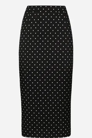 Dolce & Gabbana Charmeuse Calf-length Pencil Skirt With Polka-dot - Woman Skirts 38