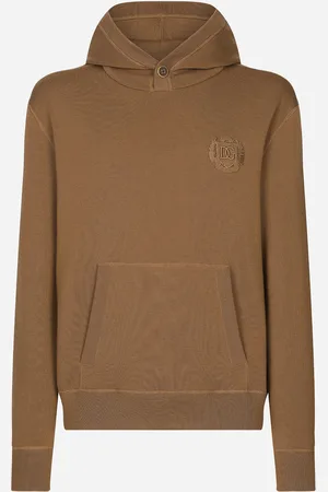 Dolce & Gabbana Wool And Silk Hoodie With Dg Patch - Man Sweatshirts 44