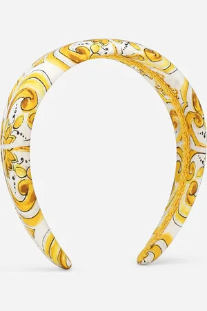 Dolce & Gabbana Twill Hairband With Yellow Majolica - Woman Accessories Onesize