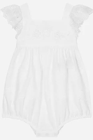 Dolce & Gabbana Playsuit In Cotton With Lace Detailing - Woman Gift Sets And Babygrows 0/3 Months