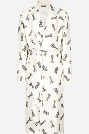 Dolce & Gabbana Silk Twill Robe With Chess-piece - Man Underwear And Loungewear 48