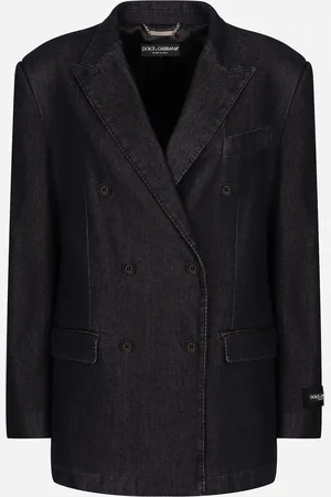 Dolce & Gabbana Double-breasted Silk And Cotton Denim Taormina-fit Jacket - Woman Denim And Jeans Multi-colored 38