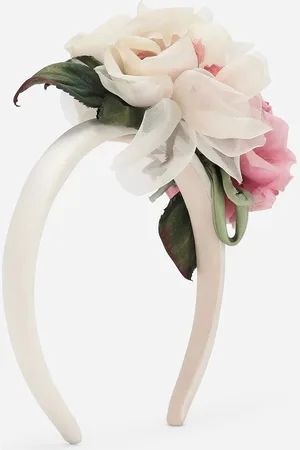 Dolce & Gabbana Satin Hairband With 3d Flowers - Woman Accessories Multi-colored Onesize
