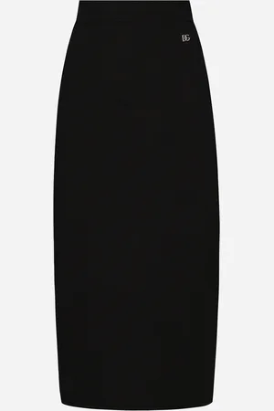 Dolce & Gabbana Stretch Viscose Knit Pencil Skirt With Dg Logo - Woman Skirts 36