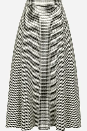 Dolce & Gabbana Calf-length Wool Houndstooth Circle Skirt - Woman Skirts 36
