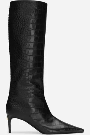 Dolce & Gabbana Crocodile-print Calfskin Boots - Woman Boots And Booties 36.5