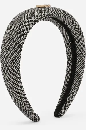 Dolce & Gabbana Wool-blend Glen Plaid Hairband With Dg Logo - Woman Accessories Onesize