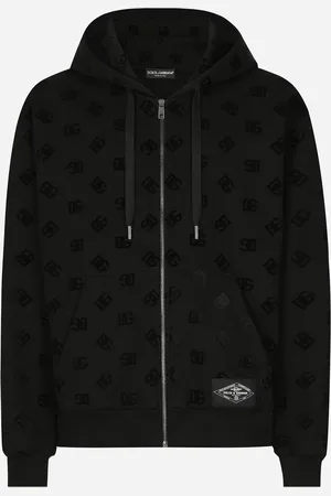 Dolce & Gabbana Zip-up Hoodie With All-over Dg Print - Man Sweatshirts 46