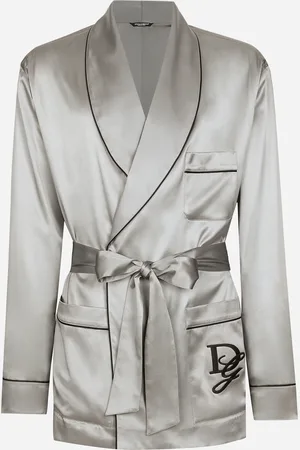 Dolce & Gabbana Silk Satin Robe - Man Underwear And Loungewear Gray Silk 46