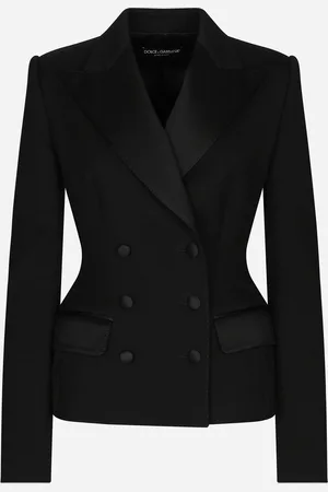 Dolce & Gabbana Double-breasted Dolce Tuxedo Jacket In Double Stretch Wool - Woman Blazers 36