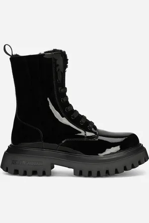 Dolce & Gabbana Patent Leather Ankle Boots With Branded Tag - Woman Shoes (24-38) 27