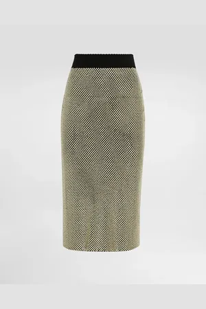 Dolce & Gabbana Midi Pencil Skirt In Crystal Mesh - Woman Skirts Xs