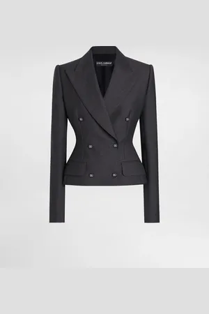 Dolce & Gabbana Double-breasted Dolce Jacket With Dg-branded Buttons - Woman Blazers Gray 36