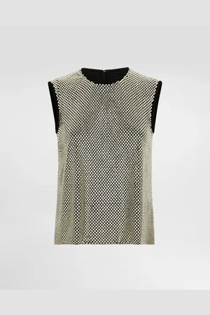 Dolce & Gabbana Sleeveless Blouse In Crystal Mesh - Woman Shirts And Tops S