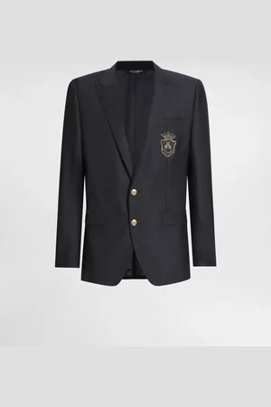 Dolce & Gabbana Single-breasted Wool And Silk Jacket With Patch - Man Suits And Blazers 46