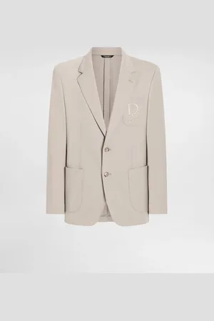 Dolce & Gabbana Single-breasted Stretch Jersey Jacket With Logo Embroidery - Man Suits And Blazers 48