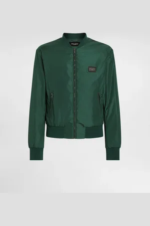 Dolce & Gabbana Nylon Jacket With Branded Tag - Man Coats And Jackets Green Fabric 44