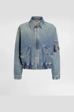 Dolce & Gabbana Cotton Denim Bomber Jacket With Tag - Man Denim Multi-colored 46