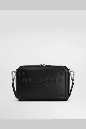 Dolce & Gabbana Calfskin Crossbody Bag With Raised Logo - Man Crossbody Bags Leather Onesize