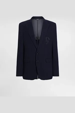 Dolce & Gabbana Single-breasted Cotton Jersey Jacket With Logo Embroidery - Man Suits And Blazers 50