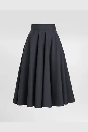 Dolce & Gabbana Woolen Midi Circle Skirt - Woman Skirts Gray 40