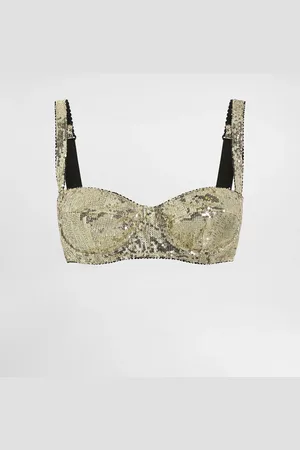 Dolce & Gabbana Balconette Bra With Micro-sequin Embellishment - Woman Underwear 1b