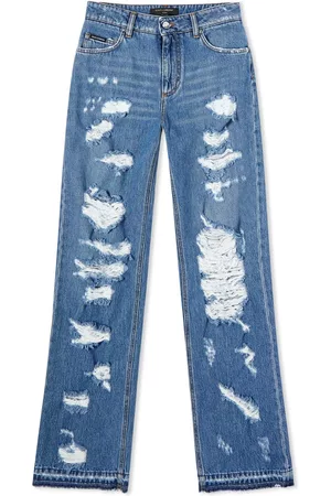 Dolce & Gabbana Wide Leg Distressed Jean
