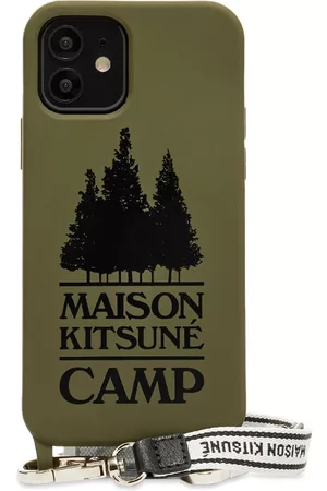 Maison Kitsuné Men Phone Cases - Maison Kitsuné Camp Logo iPhone 12 Case with Strap