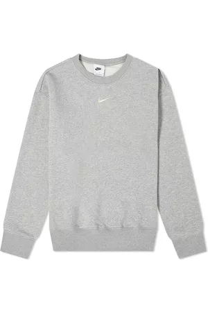 Nike Midi Swoosh phoenix fleece sweatshirt in moon fossil