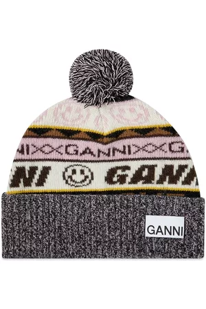 Ganni Graphic Logo Wool Beanie