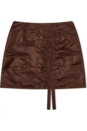 Ganni Nylon Ruched Mini Skirt