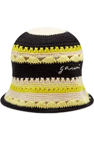 Ganni Logo Cotton Crochet Bucket Hat