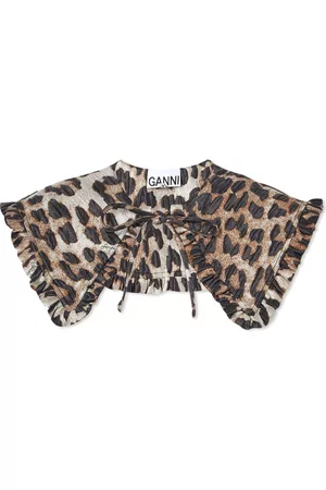Ganni 3D Leopard Frill Collar