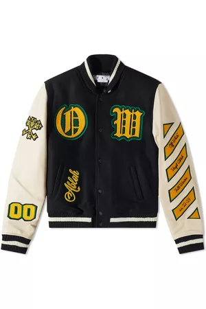 Off-White Leather Varsity Jacket