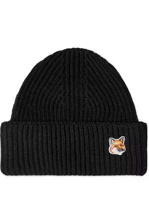 Maison Kitsuné Women Hats - Fox Head Patch Ribbed Hat