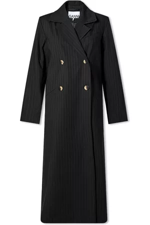 Ganni Stretch Stripe Overcoat