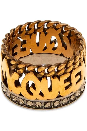 Alexander McQueen Women Rings - Graffiti Logo Ring