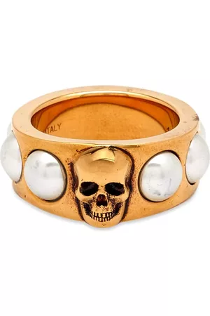 Alexander McQueen Pearl And Skull Ring