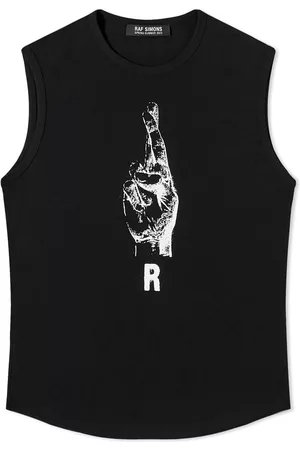 RAF SIMONS Sleeveless Tight Fit R Hand Sign Print Vest