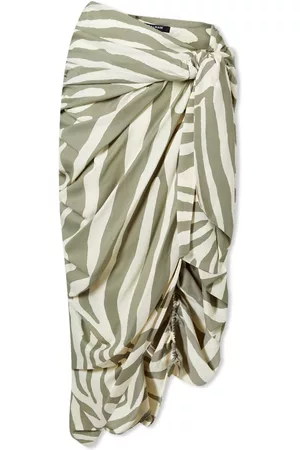 Balmain Zebra Printed Knotted Pareo Skirt