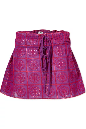 Ganni Light Broderie Anglaise Mini Skirt