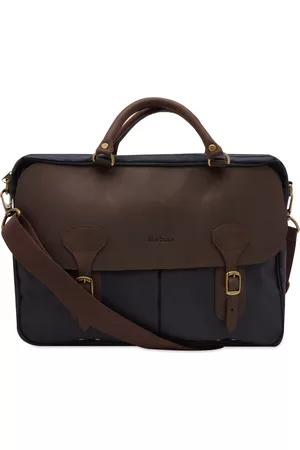 Barbour Men Laptop Bags - Wax Leather Briefcase