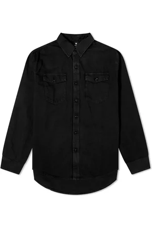 Black denim shirts for 2024 women