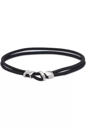 Miansai Beacon Leather Bracelet Sterling Silver/Black