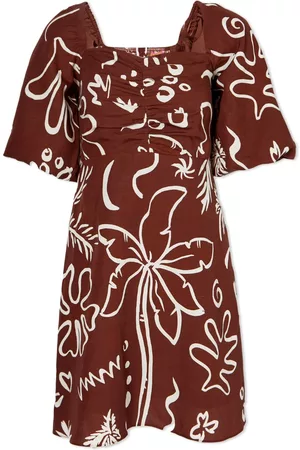 Olga Tie Back Palm Springs Print Mini Dress