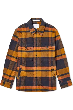 The American Outdoorsman Polar Fleece-Lined Flannel Shirt Jacket (Medium, Red Aqua), Men's