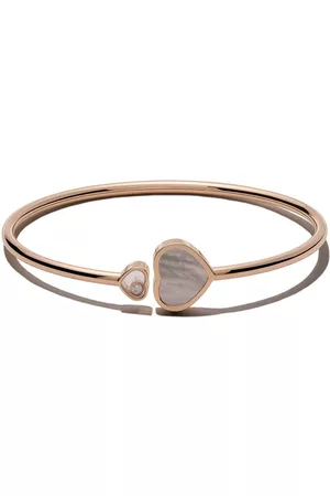 Chopard 18kt rose Happy Hearts mother-of-pearl and diamond bangle
