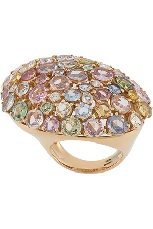 Gavello 18kt rose gold rainbow sapphire ring