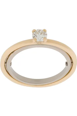 CHARLOTTE CHESNAIS 18kt yellow and white Elipse solitaire diamond ring